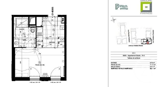 Appartement Studio à louer - 1 pièce - 29.11 m2 - BAGNEUX - 92 - ILE-DE-FRANCE - Century 21 Agence Prévost